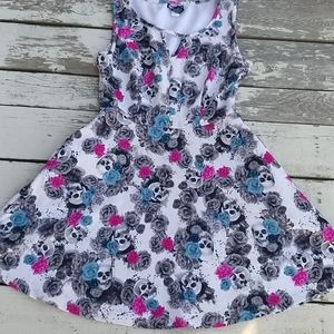 Hot Topic Skater Dress Skulls & Roses